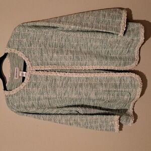 Elegant Green Tweed Women's Sweater